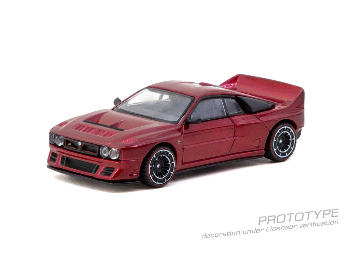 Tarmac Works 2026 Kimera EVO38 in red, a 1:64 Global64 diecast model inspired by Italian rally heritage.