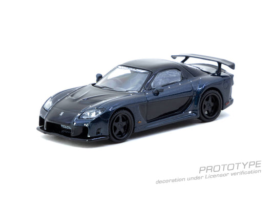 Tarmac Works 1:64 Mazda RX-7 FD VeilSide Fortune dark blue black diecast model