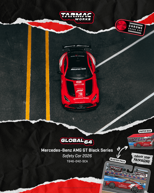 Tarmac Works 2026 Mercedes-AMG GT Black Series Safety Car, a 1:64 Global64 diecast model with motorsport-inspired styling.