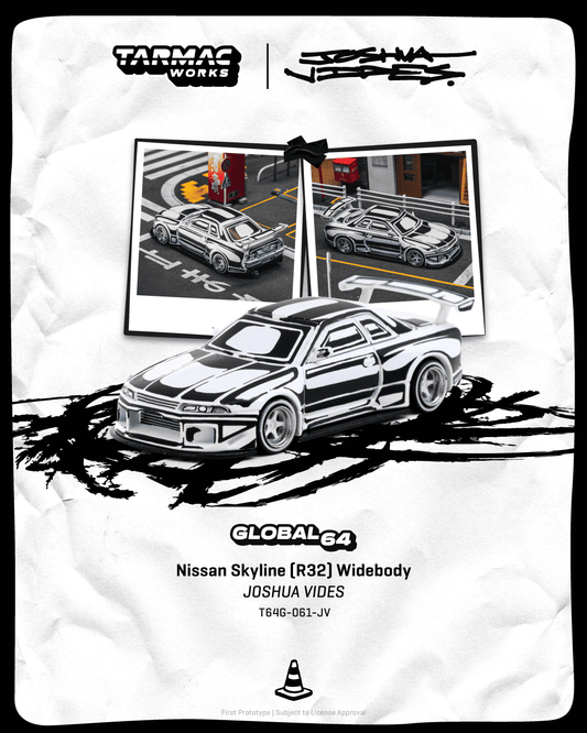 Tarmac Works Global64 2026 Nissan Skyline GT-R R32 designed by Joshua Vides in 1:64 scale
