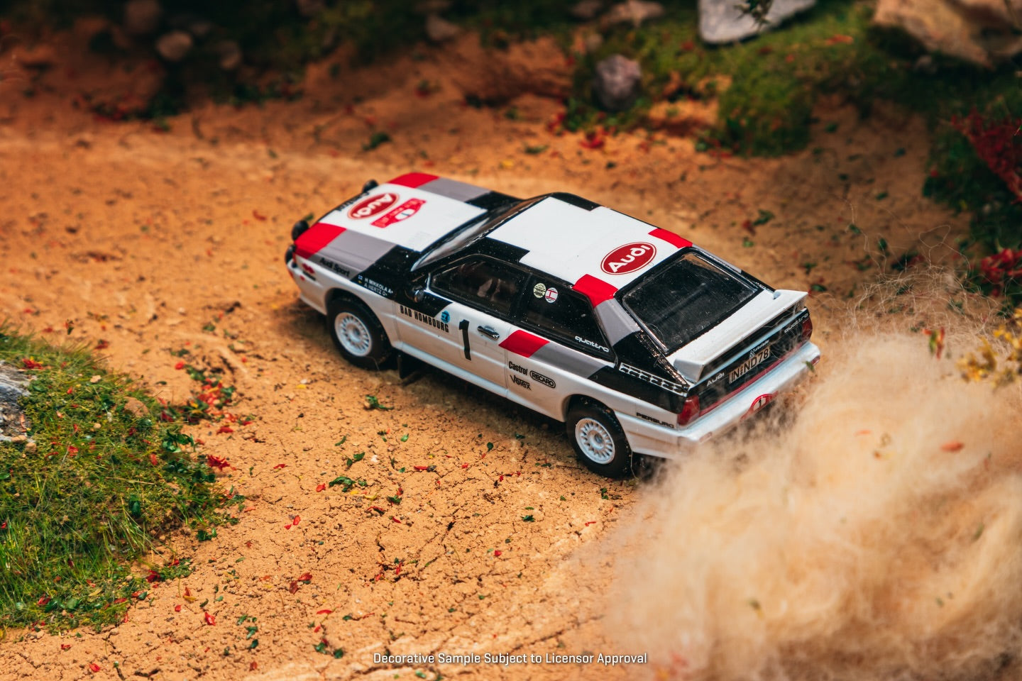 Tarmac Works Audi Quattro A1 Lombard RAC Rally 1982 Winner Mikkola Hertz diecast 1:64. Top