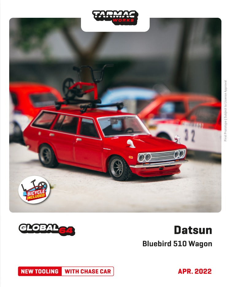 (Pre-Order) Tarmac Works - Datsun Bluebird 510 Wagon Red