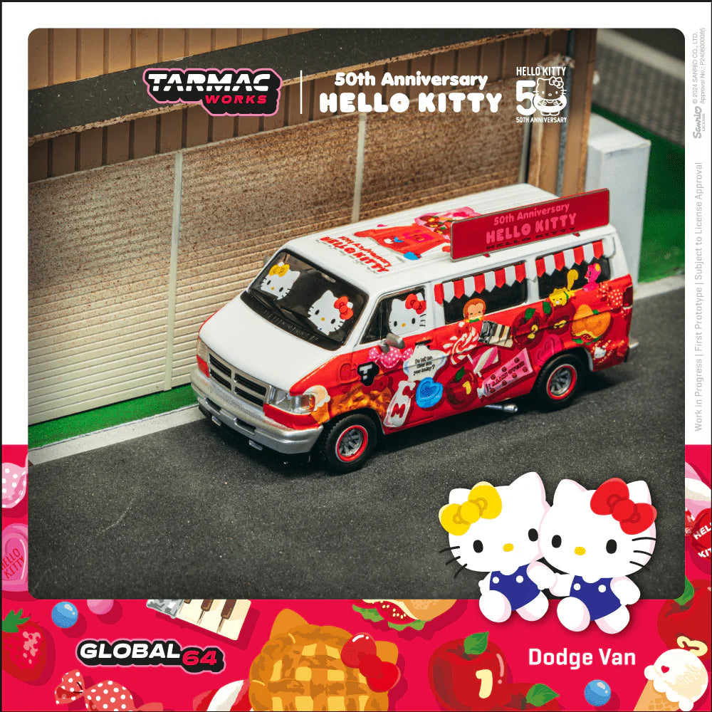 (Pre-Order) Tarmac Works - Dodge Van *Hello Kitty Food Truck*