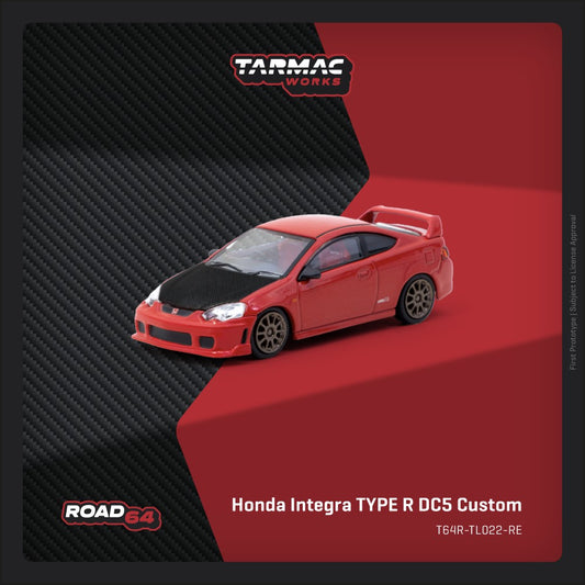 1:64 Tarmac Works Honda Integra Type R DC5 Custom Edition with unique livery and premium details.