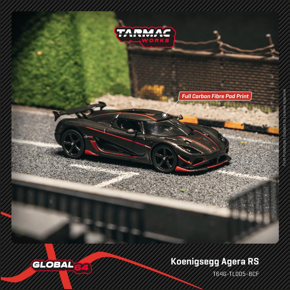 Tarmac Works 1:64 Koenigsegg Agera RS Black Carbon Fiber diecast model car