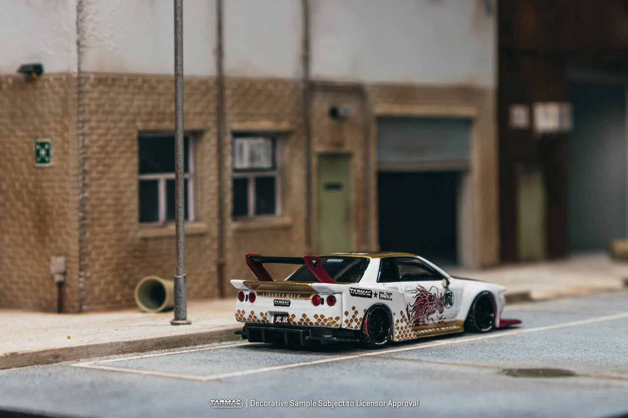 Tarmac Works LB Kaido Works Nissan R32 Skyline CLDC Special 1:64 diecast. Back