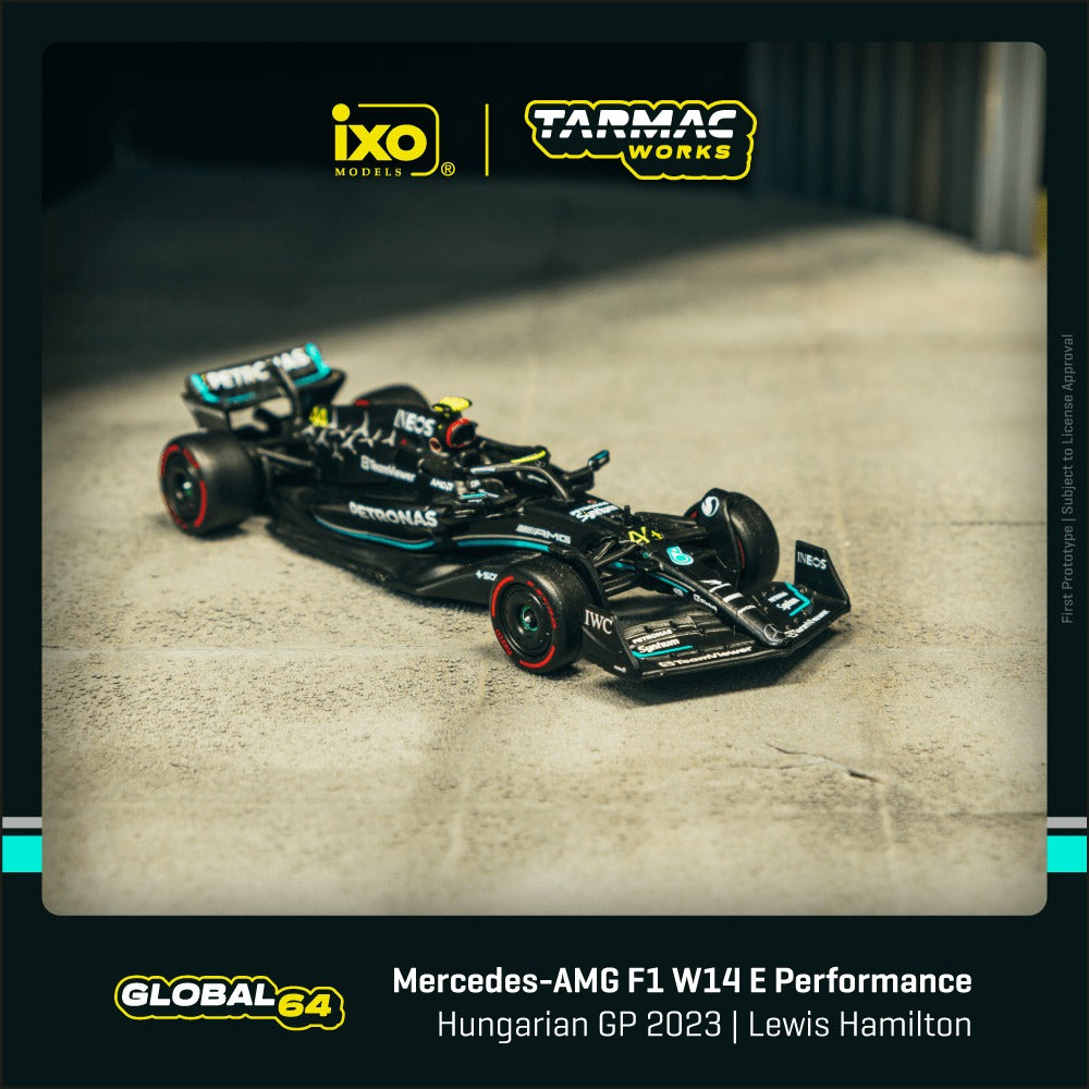 (Pre-Order) Tarmac Works - Mercedes-AMG F1 W14 E Performance Hungarian GP 2023 Lewis Hamilton