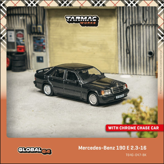 Tarmac Works Mercedes-Benz 190 E 2.3-16 Blue-Black Metallic 1:64 diecast model car