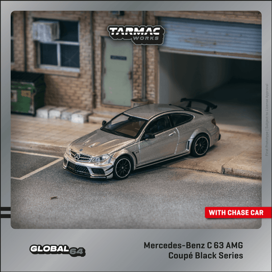 (Pre-Order) Tarmac Works - Mercedes-Benz C 63 AMG Coupe Black Series Silver Metallic