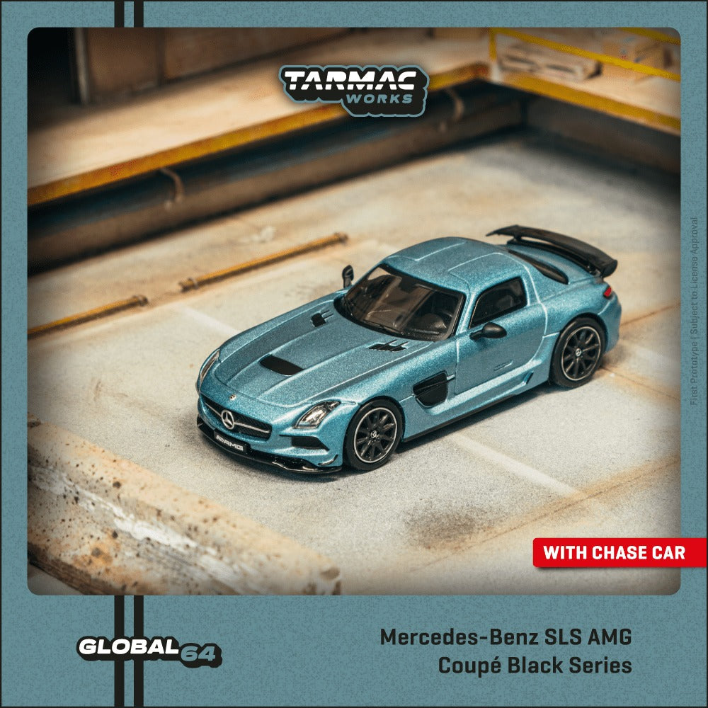 (Pre-Order) Tarmac Works - Mercedes-Benz SLS AMG Coupé Black Series, Matte Blue