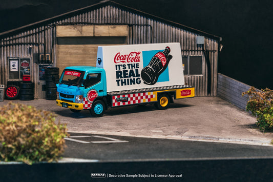 Tarmac Works Mitsubishi Fuso Canter Coca Cola billboard truck 1:64 diecast. Side