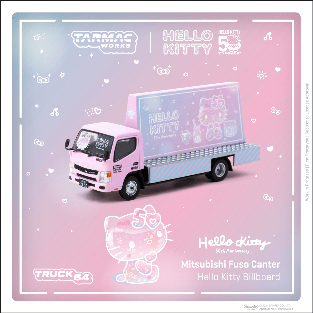 (Pre-Order) Tarmac Works - Mitsubishi Fuso Canter Hello Kitty Billboard Pink