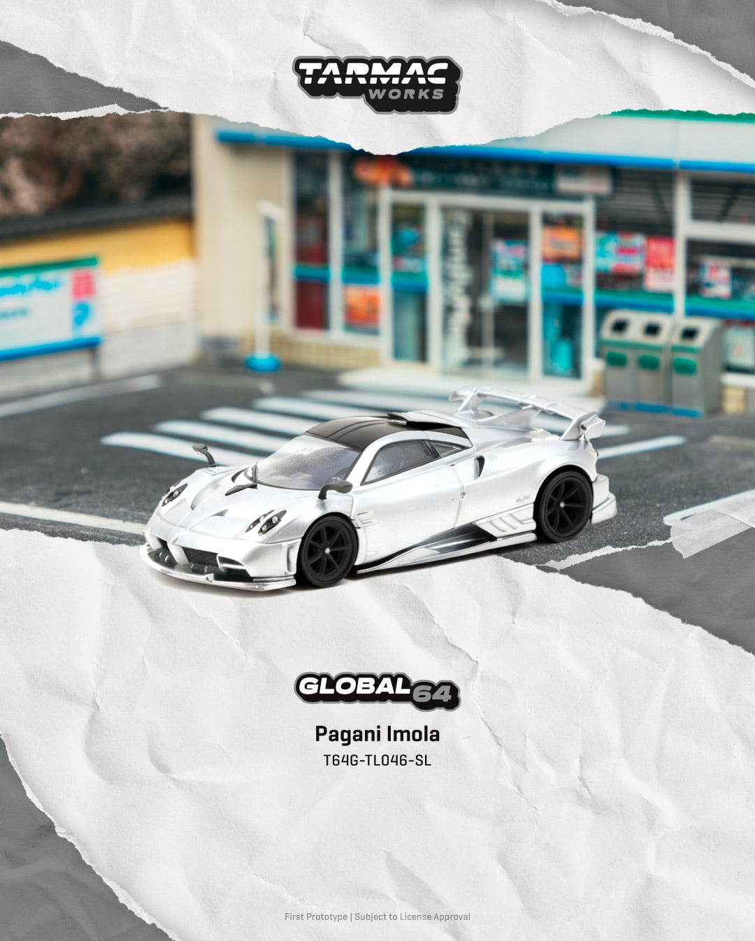 Tarmac Works Pagani Imola matte silver hypercar diecast 1:64