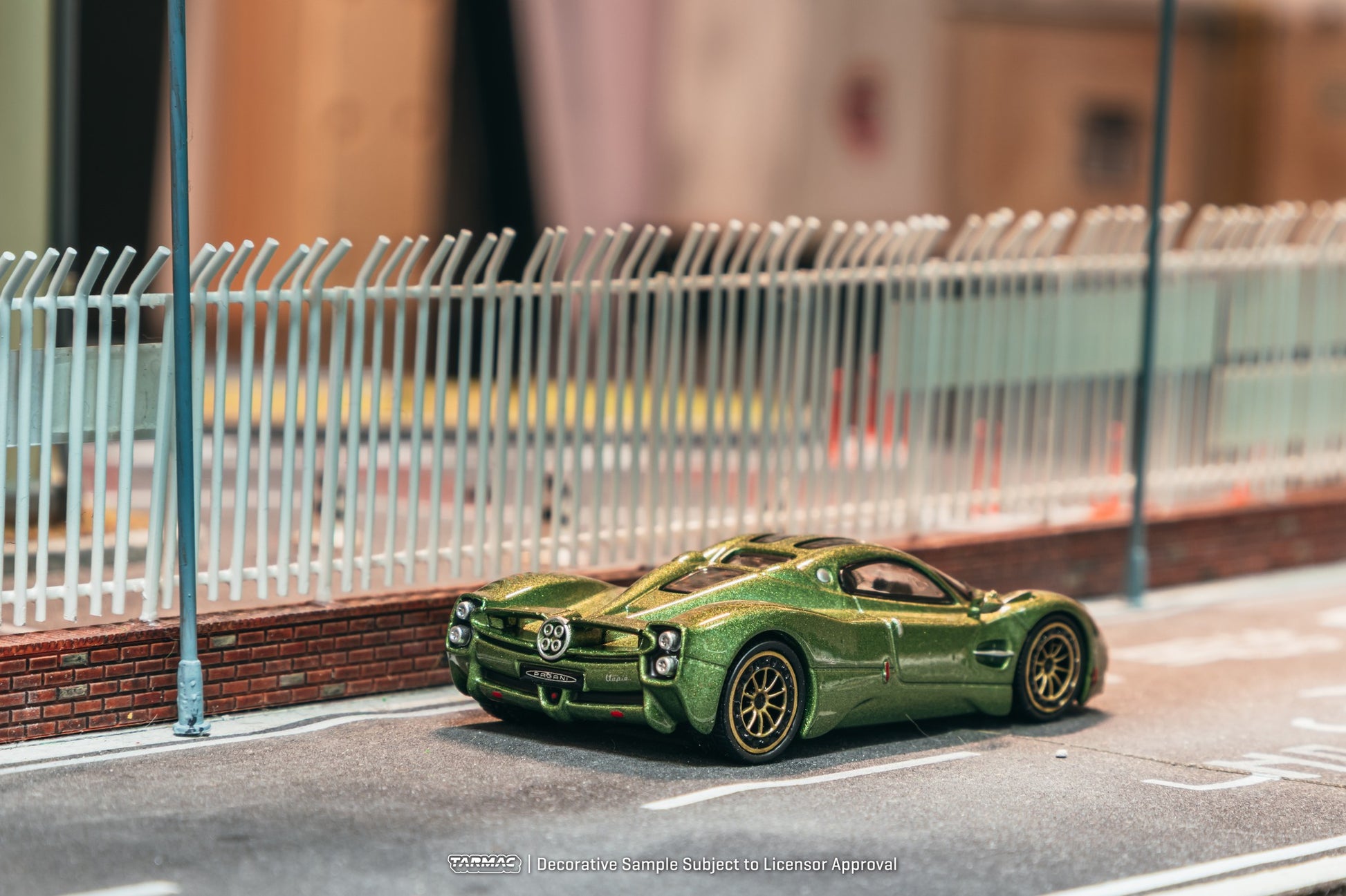 Tarmac Works Pagani Utopia green metallic hypercar diecast 1:64. Back
