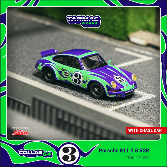 Tarmac Works 1:64 Porsche 911 2.8 RSR #3 Psychodelic livery model car
