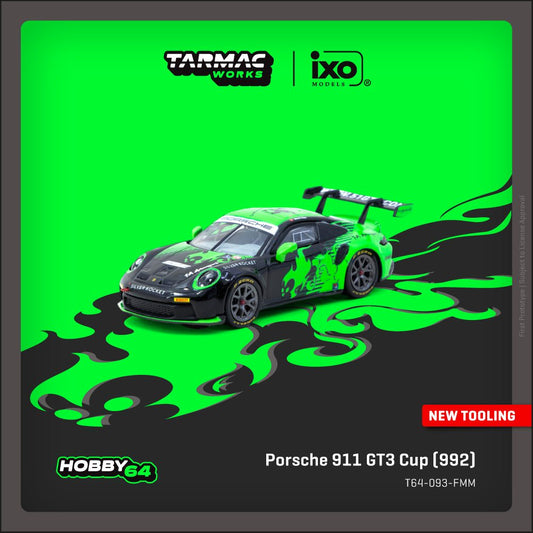 Tarmac Works 1:64 Porsche 911 GT3 Cup (992) Fire Monkey Motorsport diecast model car
