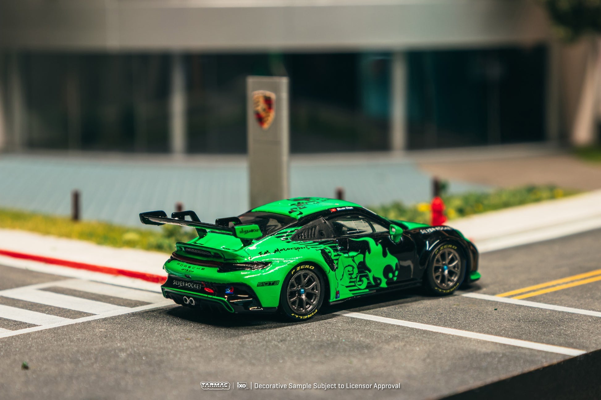 Tarmac Works 1:64 Porsche 911 GT3 Cup (992) Fire Monkey Motorsport diecast model car. Back