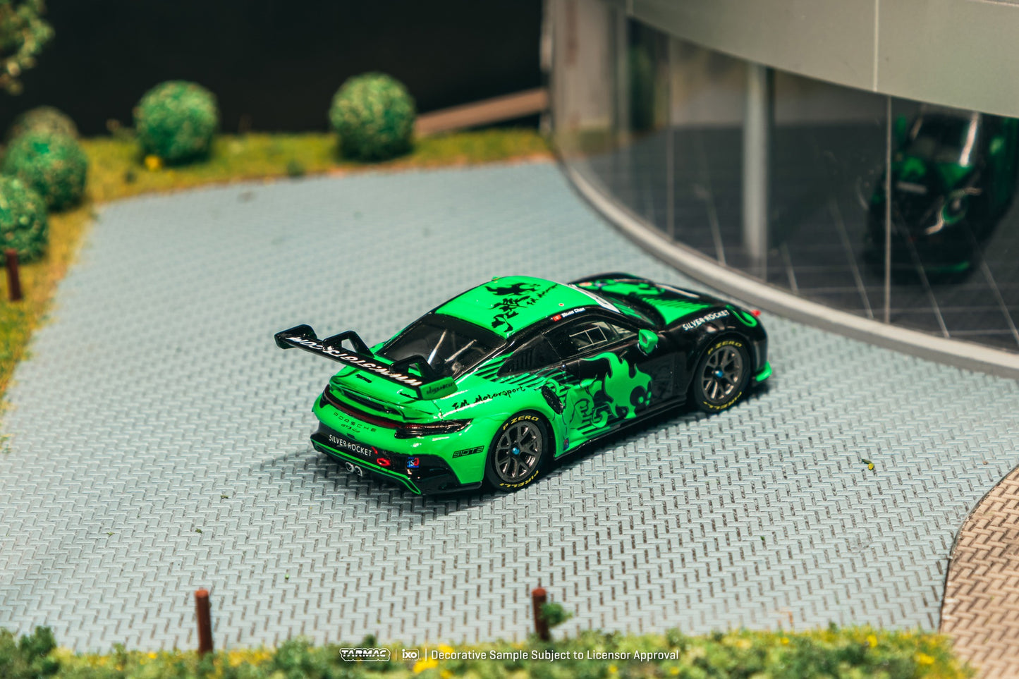 Tarmac Works 1:64 Porsche 911 GT3 Cup (992) Fire Monkey Motorsport diecast model car. Top