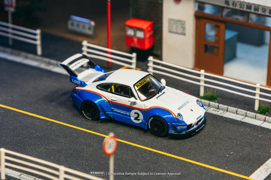 Tarmac Works RWB 993 #2 Liberty Walk 1:64 scale model car with container and decal set. Top
