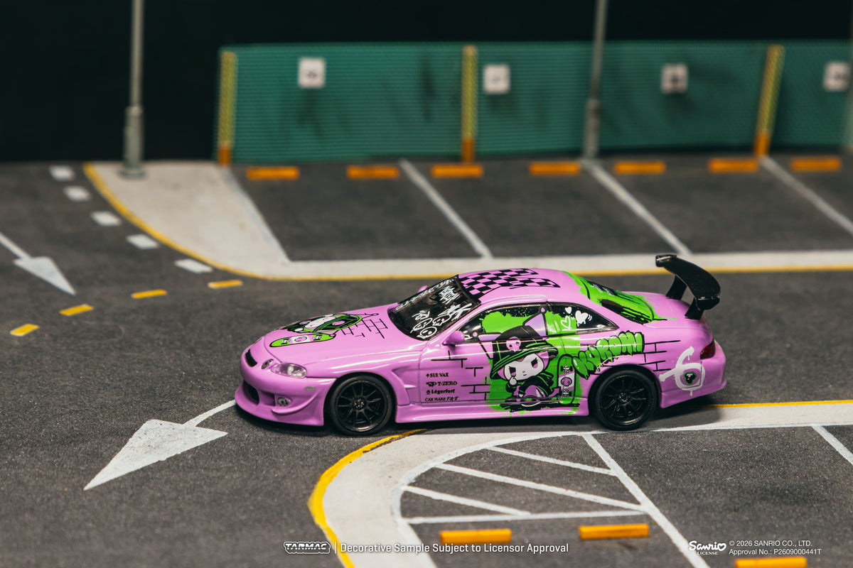 Tarmac Works Global64 Toyota Soarer JZZ30 Vertex Kuromi edition in 1:64 scale with character-themed graphics