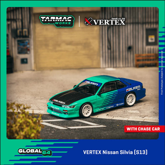 (Pre-Order) Tarmac Works - Vertex Nissan Silvia S13 Falken