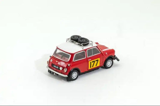 Tiny 1:64 Morris Mini Cooper S 1967 Rallye Monte Carlo rally diecast model car. Back