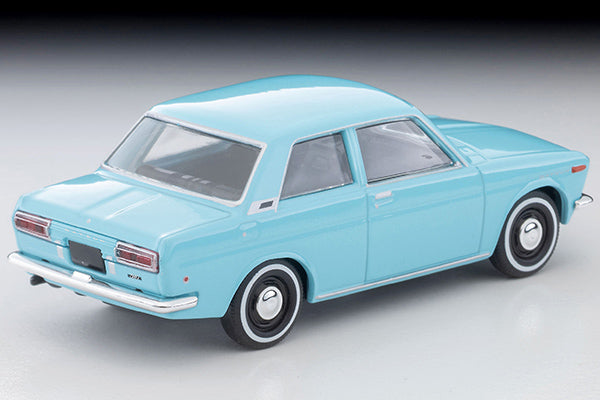 Tomica Limited Vintage 1969 Datsun 510 2-Door Sedan US Spec in Light Blue, detailed 1:64 die-cast model.