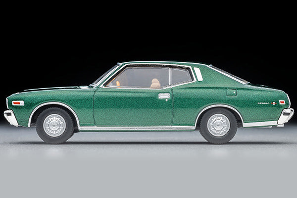 Tomica Limited Vintage 1:64 Nissan Cedric 2800 SGL 1975 green 2 door hardtop diecast model