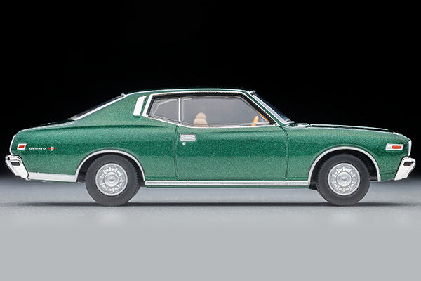 Tomica Limited Vintage 1:64 Nissan Cedric 2800 SGL 1975 green 2 door hardtop diecast model