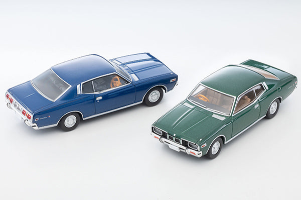 Tomica Limited Vintage 1:64 Nissan Cedric 2800 SGL 1975 green 2 door hardtop diecast model