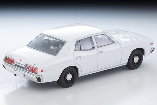 Tomica Limited Vintage 1978 Nissan Cedric Standard four-door sedan in White, detailed 330-series 1:64 model.