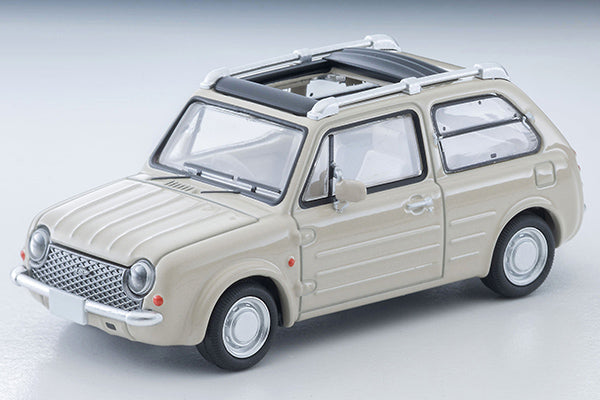 Tomica Limited Vintage NEO 1989 Nissan PAO Canvas Top in ivory, 1:64 scale with retro styling