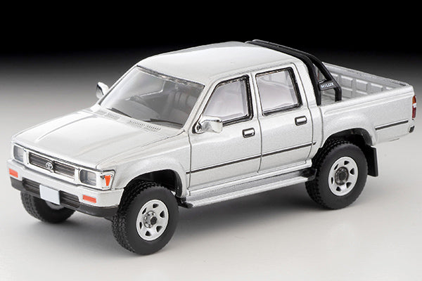 Tomica Limited Vintage 1:64 Toyota Hilux 1991 4WD Double Cab SSR silver pickup diecast model