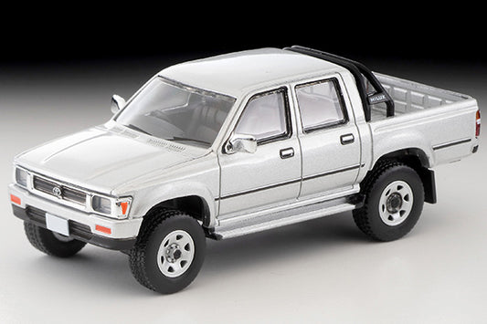 Tomica Limited Vintage 1:64 Toyota Hilux 1991 4WD Double Cab SSR silver pickup diecast model