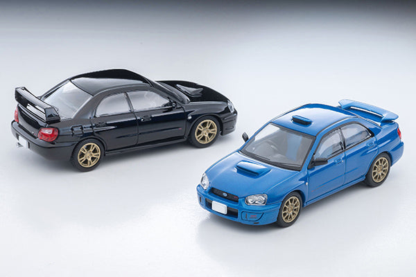 Tomica Limited Vintage NEO 2003 Subaru Impreza WRX STI Spec C in blue, 1:64 scale