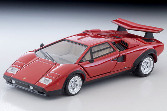 Tomica Limited Vintage Lamborghini Countach LP500S in red, 1:64 scale with opening scissor doors and engine cover