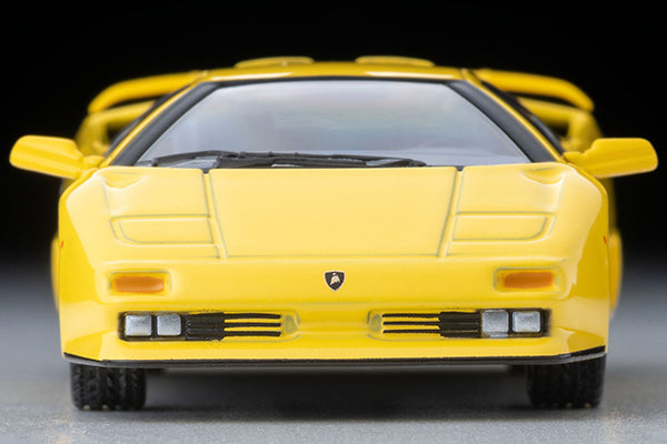 Tomica Limited Vintage Lamborghini Diablo SE30 Jota in yellow with opening scissor doors.