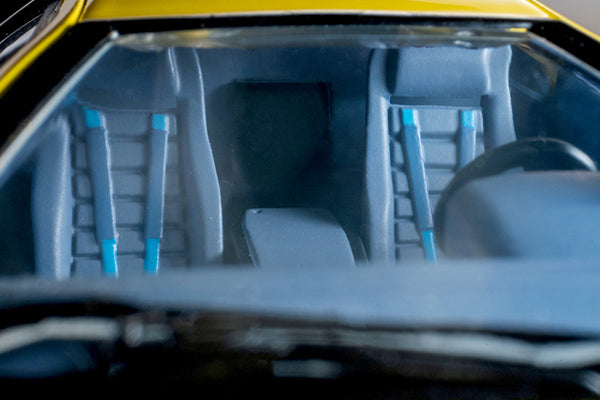 Tomica Limited Vintage Lamborghini Diablo SE30 Jota in yellow with opening scissor doors.