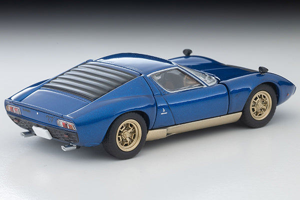 Tomica Limited Vintage 1:64 Lamborghini Miura SV blue metallic opening hood and rear cowl diecast model