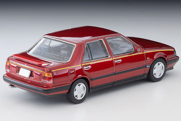 Tomica Limited Vintage Lancia Thema 8.32 Phase II in metallic red with opening hood and detailed V8 engine.
