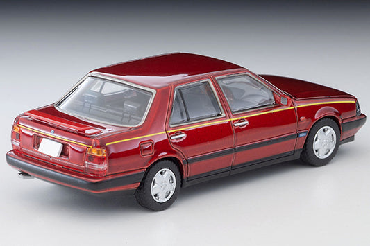 Tomica Limited Vintage Lancia Thema 8.32 Phase II in metallic red with opening hood and detailed V8 engine.