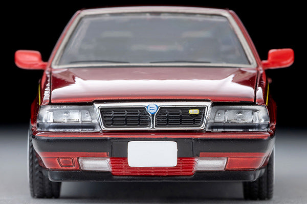 Tomica Limited Vintage Lancia Thema 8.32 Phase II in metallic red with opening hood and detailed V8 engine.