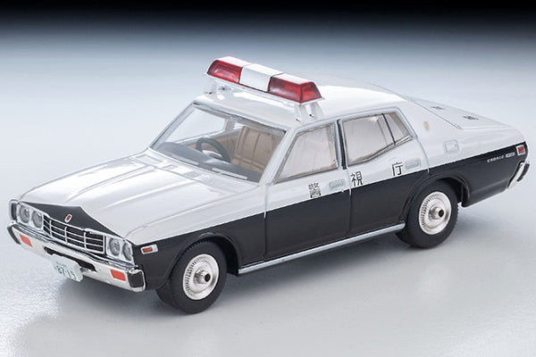 Tomica Limited Vintage Nissan Cedric 2000DX 331 police car from Daitokai PART III with square red emergency light.