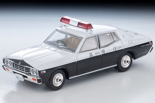 Tomica Limited Vintage Nissan Cedric 2000DX 331 police car from Daitokai PART III with square red emergency light.