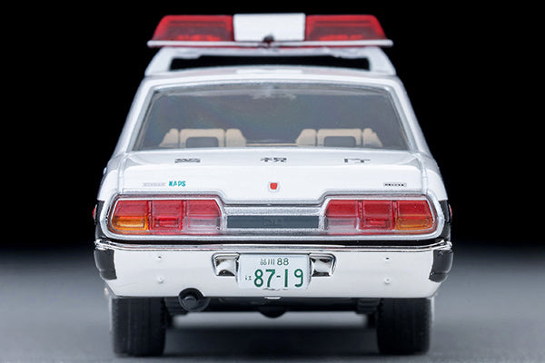 Tomica Limited Vintage Nissan Cedric 2000DX 331 police car from Daitokai PART III with square red emergency light.
